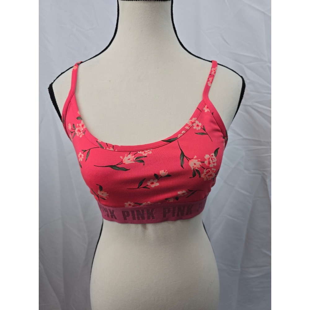 Pink Victoria's Secret PINK SPORT Floral Sports Bra Size‎ Medium Pink Activewear